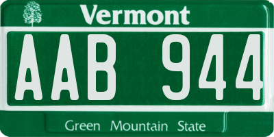 VT license plate AAB944