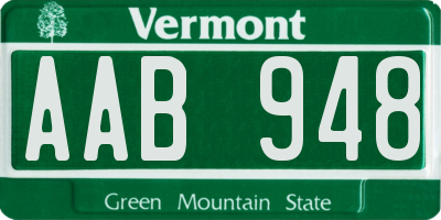 VT license plate AAB948