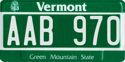 VT license plate AAB970