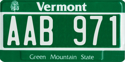 VT license plate AAB971