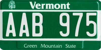 VT license plate AAB975