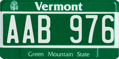 VT license plate AAB976