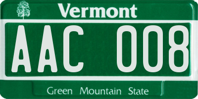 VT license plate AAC008