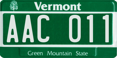 VT license plate AAC011