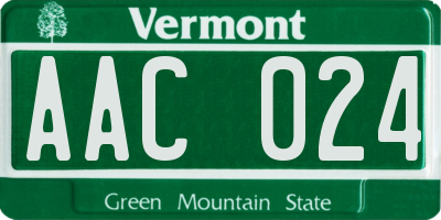 VT license plate AAC024