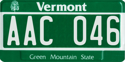 VT license plate AAC046