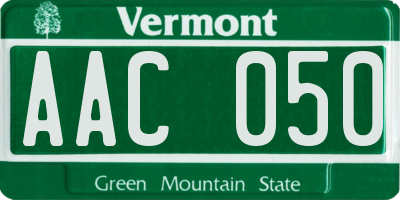 VT license plate AAC050