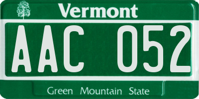 VT license plate AAC052