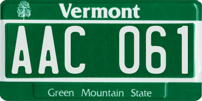 VT license plate AAC061