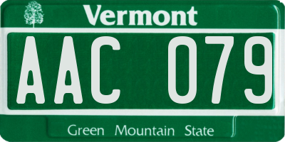 VT license plate AAC079