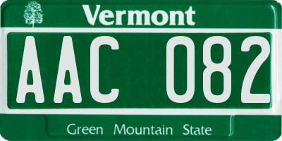 VT license plate AAC082