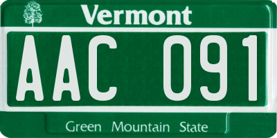 VT license plate AAC091