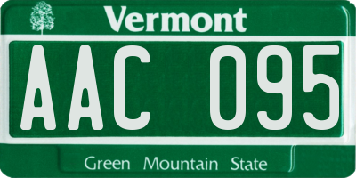 VT license plate AAC095