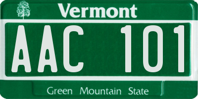 VT license plate AAC101