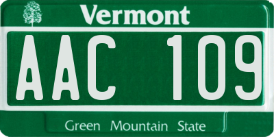 VT license plate AAC109