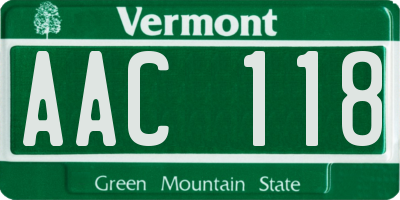 VT license plate AAC118