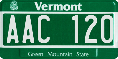 VT license plate AAC120