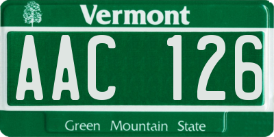 VT license plate AAC126