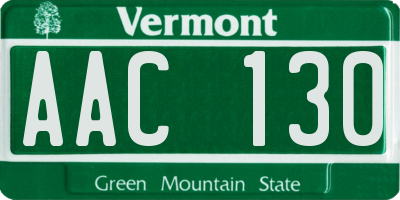 VT license plate AAC130