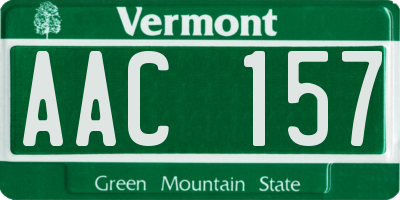 VT license plate AAC157