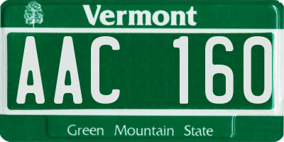 VT license plate AAC160