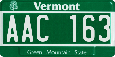 VT license plate AAC163