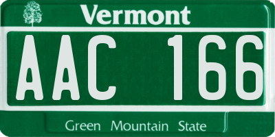 VT license plate AAC166