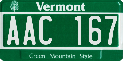 VT license plate AAC167