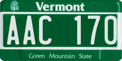 VT license plate AAC170