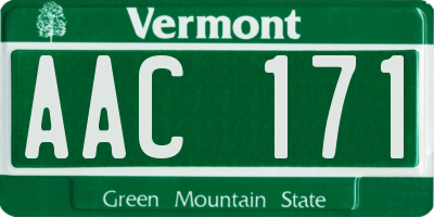 VT license plate AAC171