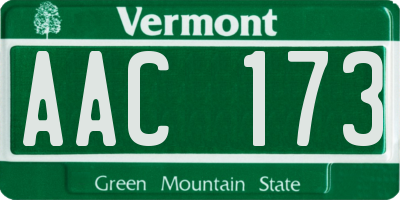 VT license plate AAC173