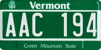 VT license plate AAC194