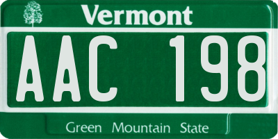 VT license plate AAC198