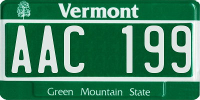 VT license plate AAC199