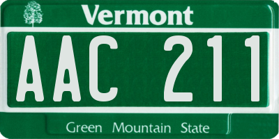 VT license plate AAC211