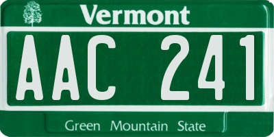 VT license plate AAC241