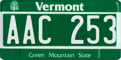 VT license plate AAC253