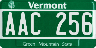 VT license plate AAC256