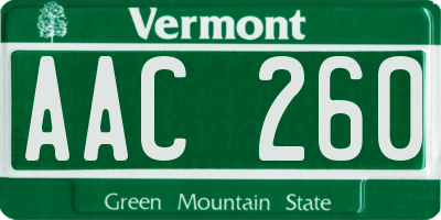 VT license plate AAC260