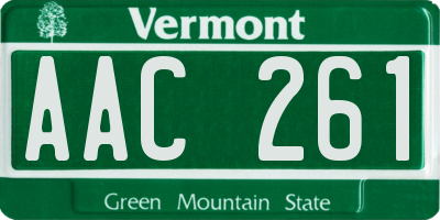 VT license plate AAC261