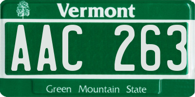 VT license plate AAC263