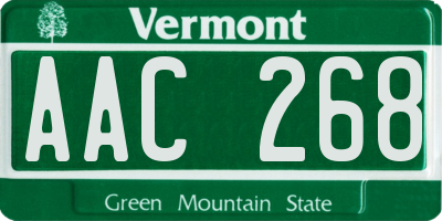 VT license plate AAC268