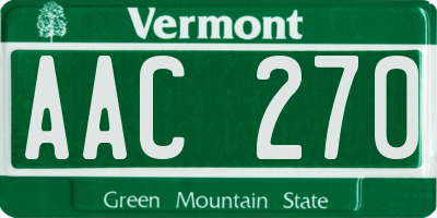 VT license plate AAC270