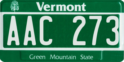 VT license plate AAC273