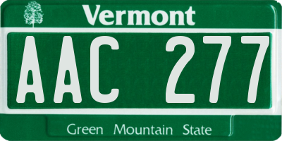 VT license plate AAC277