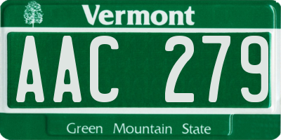 VT license plate AAC279