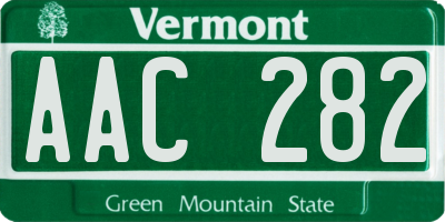 VT license plate AAC282