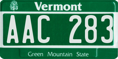 VT license plate AAC283
