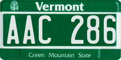 VT license plate AAC286