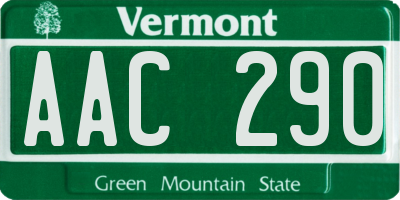 VT license plate AAC290